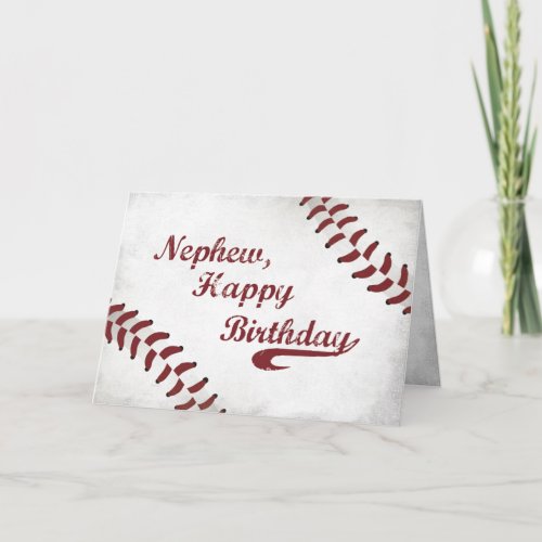 Nephew Birthday Large Grunge Baseball Sport Card