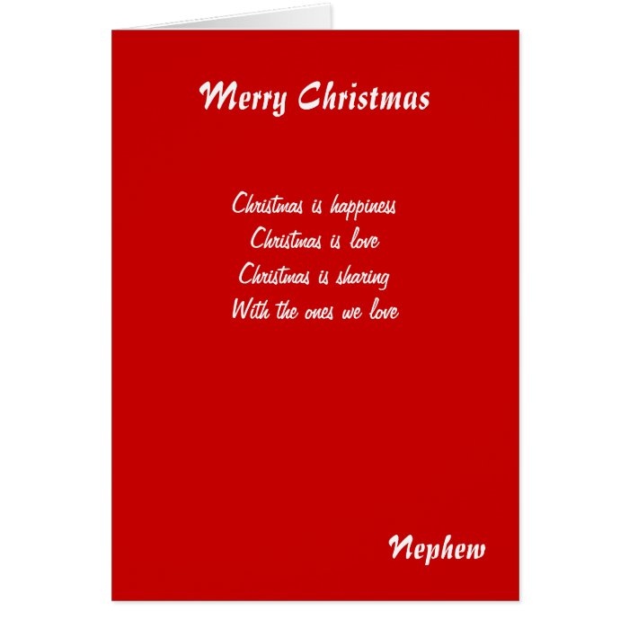 Nephew Christmas greeting cards