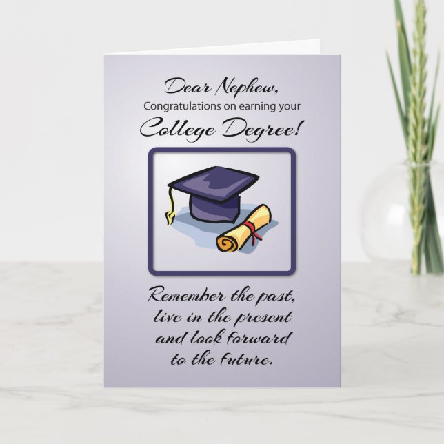 Nephew, College Graduation, Remember the Past Card (Front)