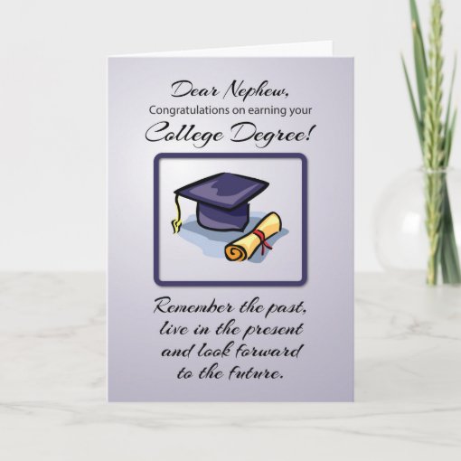 Nephew, College Graduation, Remember the Past Card | Zazzle