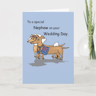 Nephew Daschunds Dogs Wedding Congratulations Card