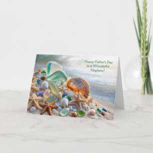 Nephew Fathers Beach Seashells Sea Glass Card