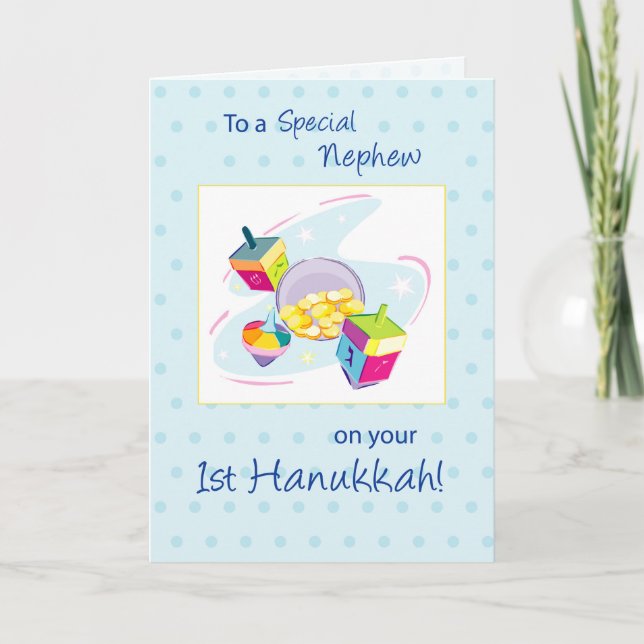 Nephew First Hanukkah Holiday Card (Front)