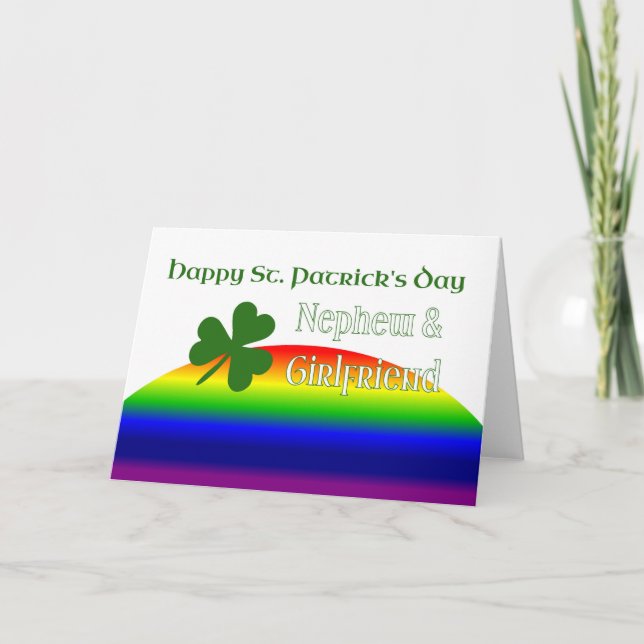 Nephew & Girlfriend Happy St. Patrick's Day Card (Front)