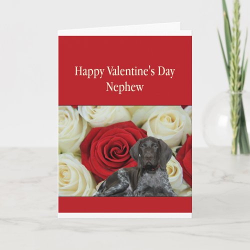 Nephew  Glossy Grizzly Valentine Puppy Love Holiday Card