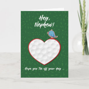 Nephew Golf Sports Heart Valentine Preteen & Teen Card