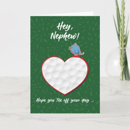 Nephew Golf Sports Heart Valentine Preteen  Teen Card
