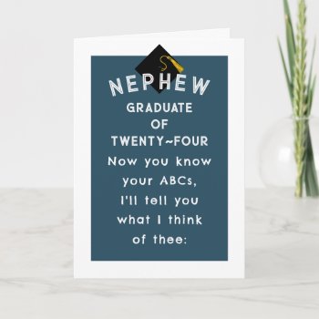 Nephew Graduation 2024 Card by partygames at Zazzle