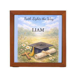 Nephew Graduation Personalized Christian Gift Desk Organizer