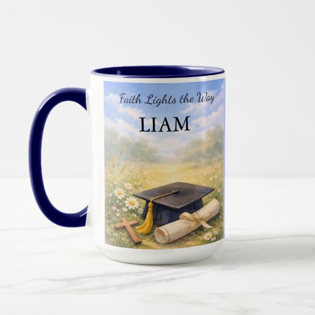 Nephew Graduation Personalized Christian Gift Mug (Left)