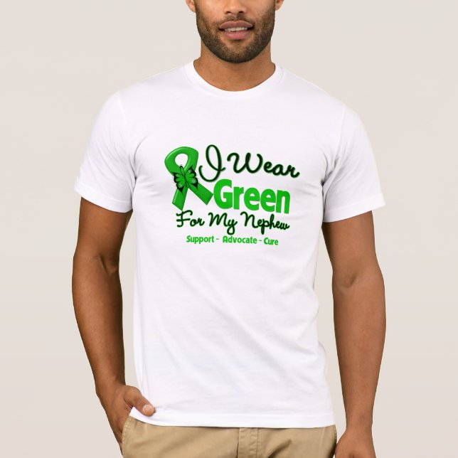 Nephew - Green  Awareness Ribbon T-Shirt (Front)