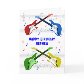 Nephew Guitars Birthday Card