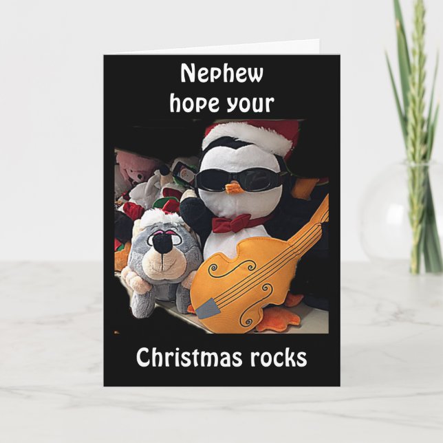 NEPHEW-H0PE Y0UR CHRITMAS "R0CKS" HOLIDAY CARD (Front)