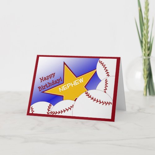 Nephew _ Happy Birthday Baseball Loving Nephew Card