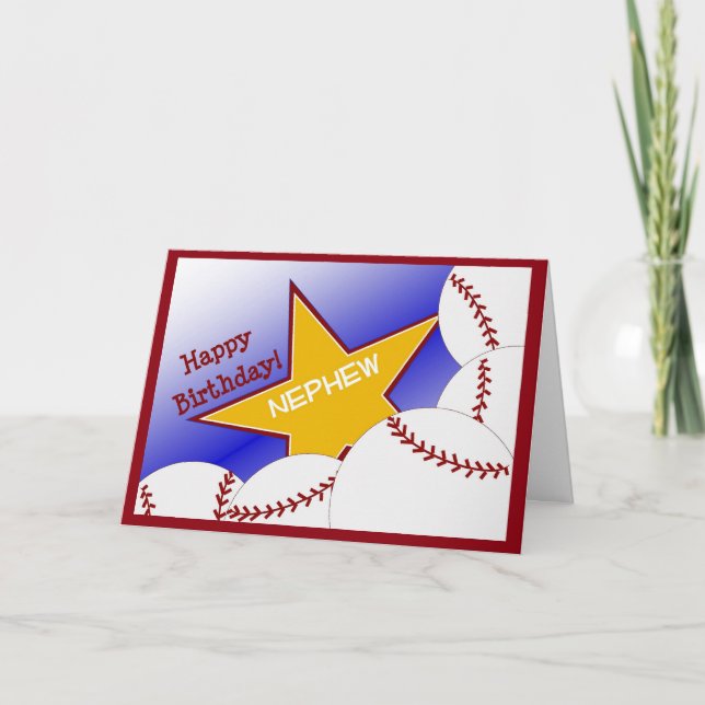 Nephew - Happy Birthday Baseball Loving Nephew Card (Front)
