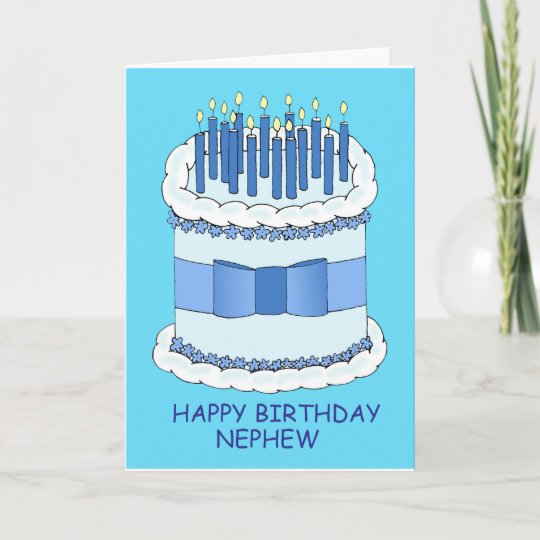 Nephew Happy Birthday, Cake and Candles. Card | Zazzle.com