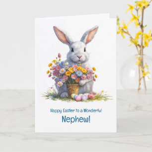 Nephew Happy Easter with Cute Bunny Card