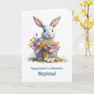 Nephew Happy Easter with Cute Bunny  Card