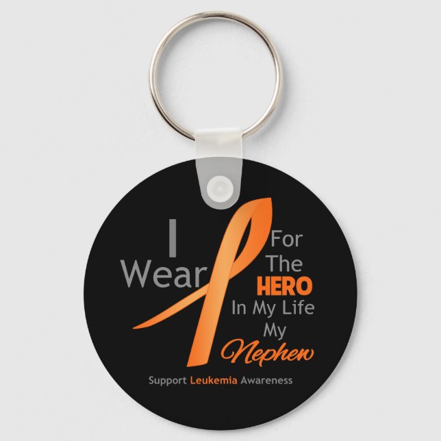 Nephew - Hero in My Life - Leukemia Keychain (Front)