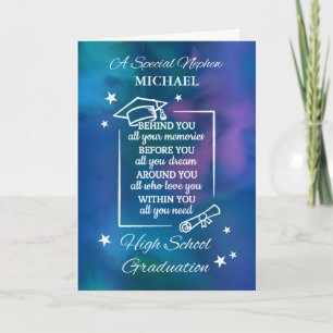 Nephew High School Graduation Quote Watercolor Card