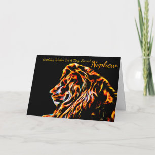 Nephew Lion Fractal Greeting Card