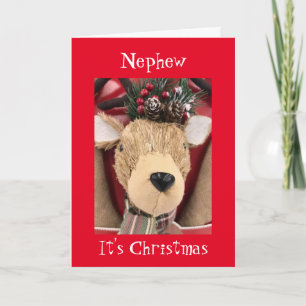 **NEPHEW** MERRY CHRISTMAS FROM REINDEER CARD