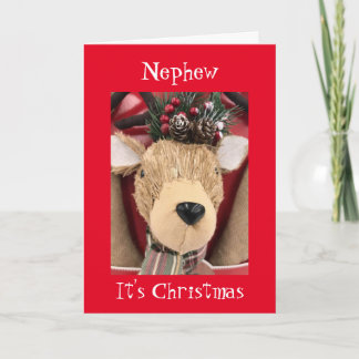 **NEPHEW** MERRY CHRISTMAS FROM REINDEER CARD