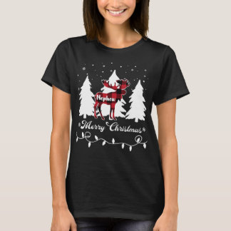 Nephew Moose Buffalo Red Plaid Christmas Matching T-Shirt