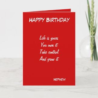 Nephew motivational birthday greeting cards