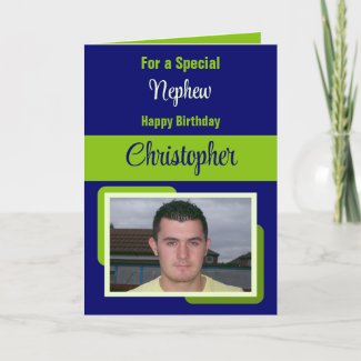 Nephew name photo blue green birthday