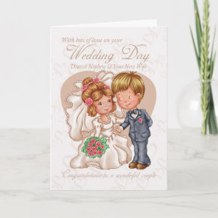 Nephew & New Wife Wedding Day Card with love