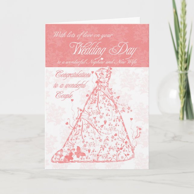 Nephew & New Wife wedding day congratulations Card (Front)