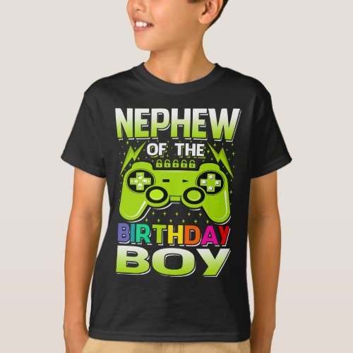 NEPHEW Of The Birthday Boy Matching Video Gamer Bi T_Shirt