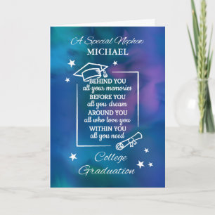 Nephew Personalize College Graduation Quote Card