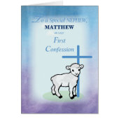 Nephew Personalize Name on First Confession Lamb (Front)