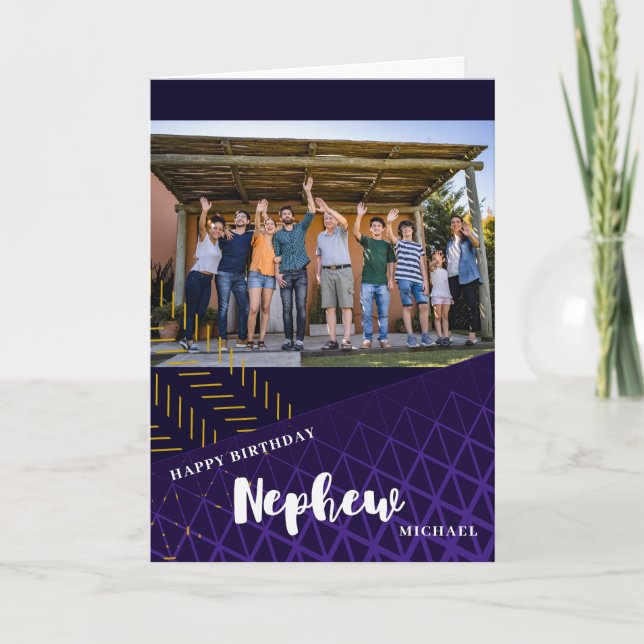 Nephew Photo Happy Birthday Card (Front)