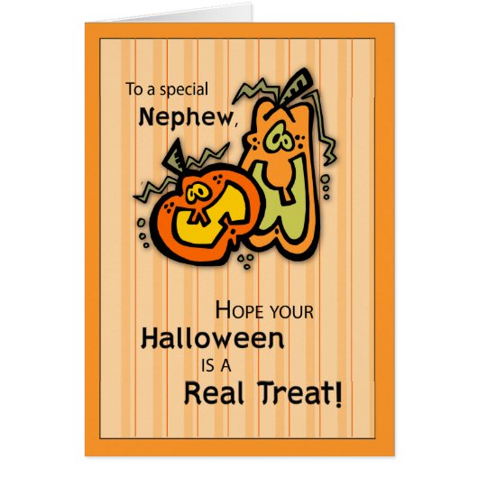 Nephew Pumpkins Halloween Cards (Front)