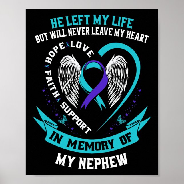 Nephew Suicide Awareness Prevention Memorial Graph Poster (Front)