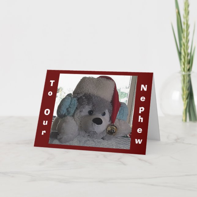 **NEPHEW** THIS HAPPY PUP SAYS SPECIAL CHRISTMAS HOLIDAY CARD (Front)