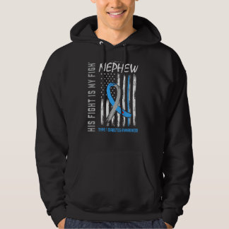 Nephew Type One Diabetes Awareness American Flag B Hoodie