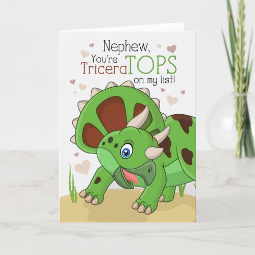 Nephew Valentine TriceraTOPS Dinosaur Holiday Card