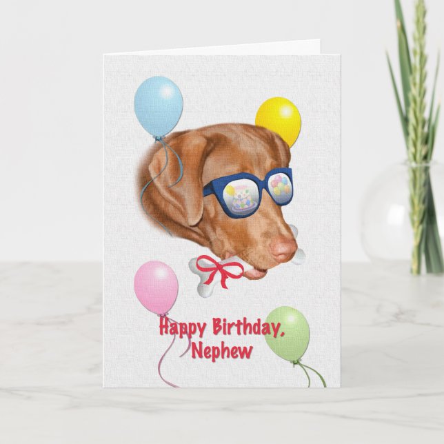 Nephew's Birthday Card with Labrador Retriever Dog (Front)
