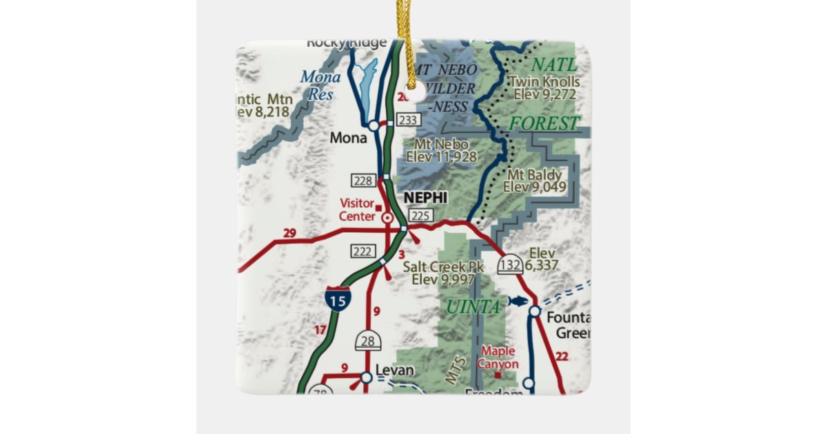 Nephi Utah Map Ceramic Ornament Zazzle