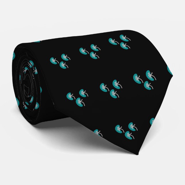 Nephrologist Artsy Kidneys Black Neck Tie (Rolled)