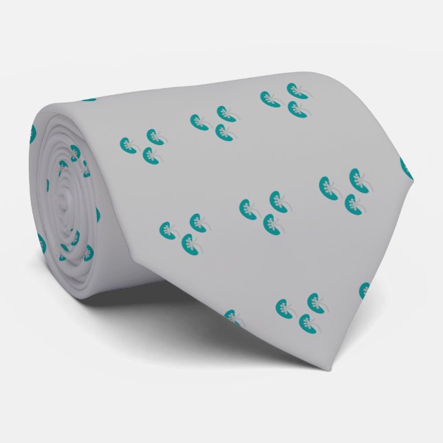 Nephrologist Artsy Kidneys grey Neck Tie (Rolled)