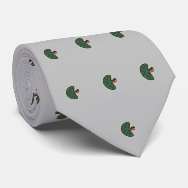 Nephrologist Artsy lll Kidney Design Gray  #6 Neck Tie (Rolled)