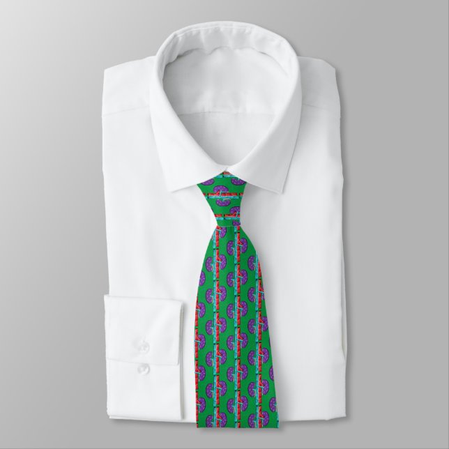 Nephrologist Artsy lll Kidney Green Neck Tie (Tied)