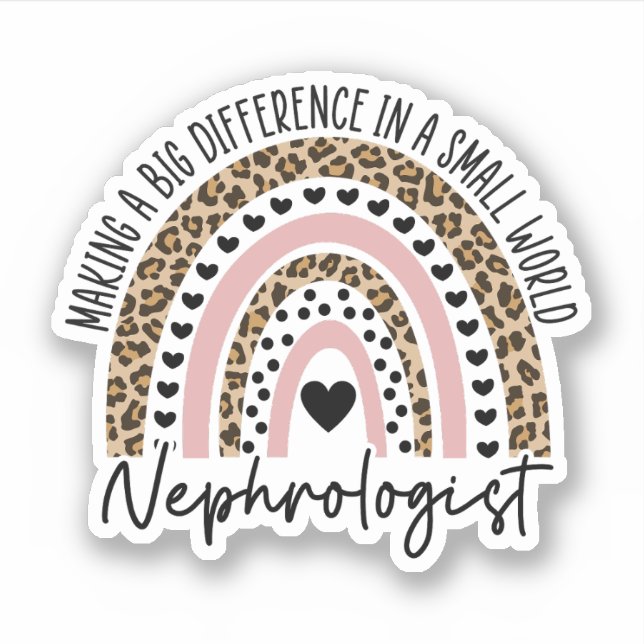 Nephrologist Gift, Nephrology Graduation Sticker (Front)