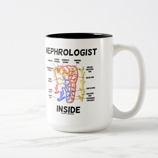 Nephrologist Inside (Kidney Nephron) Two-Tone Coffee Mug (Right)
