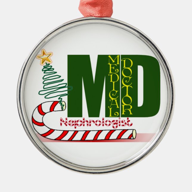 Nephrologist MERRY CHRISTMAS DOCTOR Metal Ornament (Front)